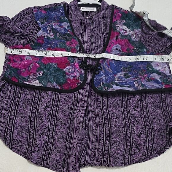 Purple Floral Blouse by Perceptions (size missing) - Picture 5 of 7